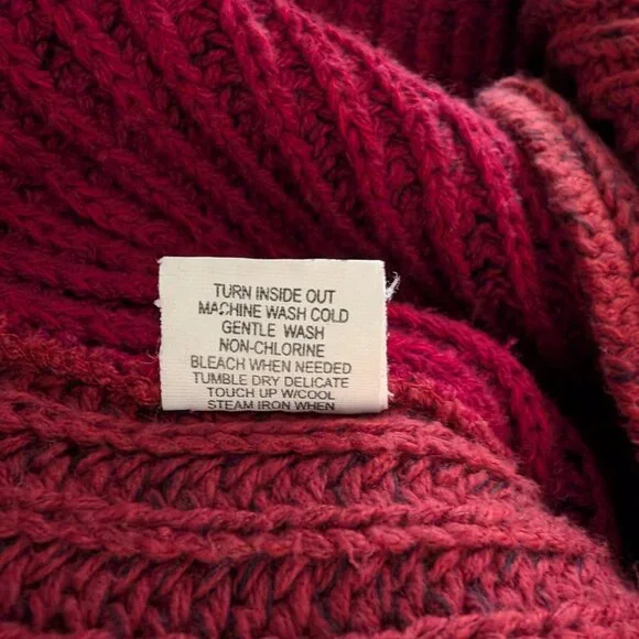 MARGARET WINTERS Cardigan S Red Brown Color Block Longline Button Front Sweater‎ - Picture 13 of 15